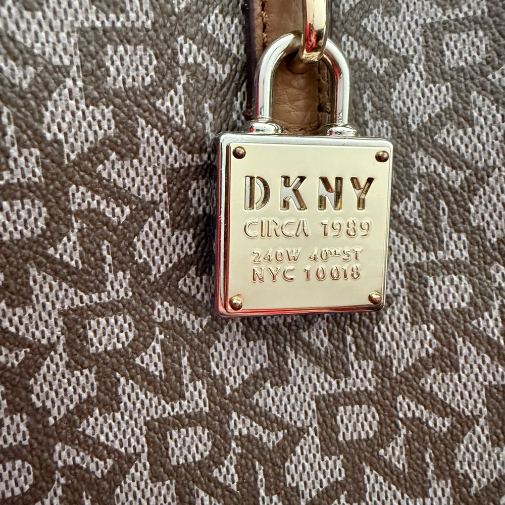 DKNY Monogram Brown and Tan Bag